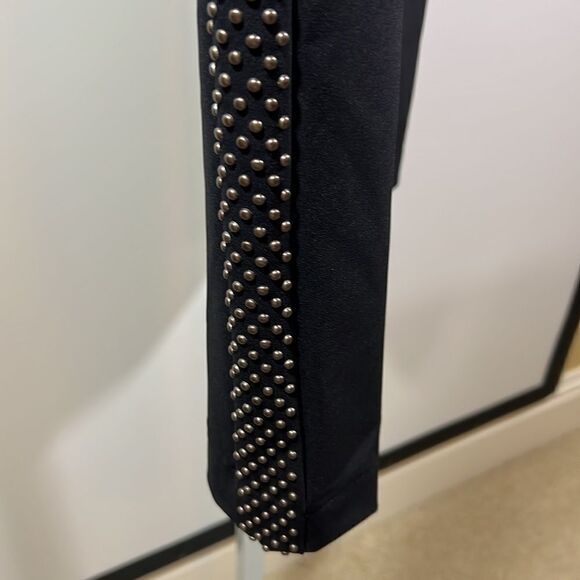 REBECCA TAYLOR Women’s Cropped Ava Techy Stud Pant Black Size 2 - Picture 8 of 15